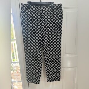 Stylish Black and White Talbots Hampshire Straight Ankle Pants